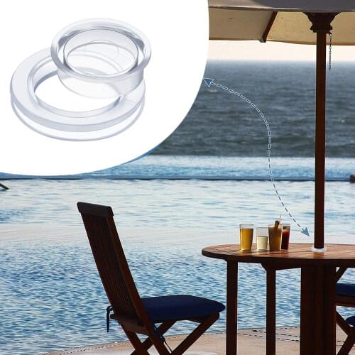Silicone Umbrella Thicker Hole Ring Plug and Cap Set for Glass Outdoors Patio Beach Table Clear