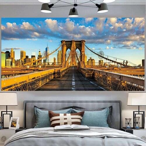 Big bridge tapiserie wall carpet livingroom home decor tapisserie murale 2021 new blanket