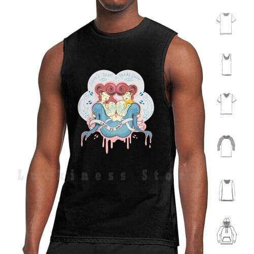 Siamese Dream tank tops vest 100% Cotton Hate Love Vector Vectorial Mermaids Freskshow Freak Freaky Friki Sea Marine Sailor