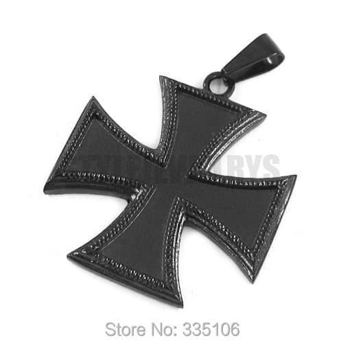 Wholesale Black German Army Iron Cross Pendant Stainless Steel Jewelry Classic Cross Biker Mens Pendant SWP0306A