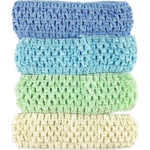 4CM Solid Silk Knitted Colorful Crochet Headband for Baby Girls Headdress Hair Accessories Elastic Band Toddler Head Wear