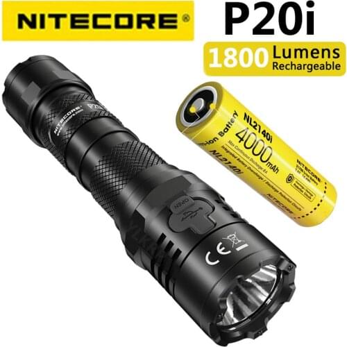 Original NITECORE P20i Uses Luminus SST-40-W LED 1800 Lumens, USB-C Direct Charging Law Enforcement Flashlight, Equipped with NL