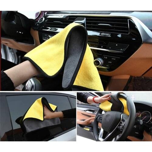 5Pcs Car Wash Microfiber Towels Super Thick Plush Cloth For Glass Washing Cleaning Car Magic Cloth Drying Absorb Wax Polishing