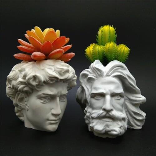 Silicone Mold Human head potted plant 3D plaster candle resin concrete DIY handmade crafts decoration tools