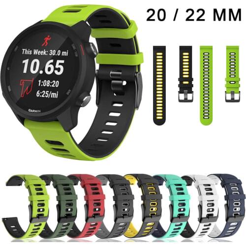 20mm 22mm Silicone Watchband For Garmin Forerunner245 Venu Wrist Band Smart Watch Band Samsung Galaxy Watch 3 45mm 41mm