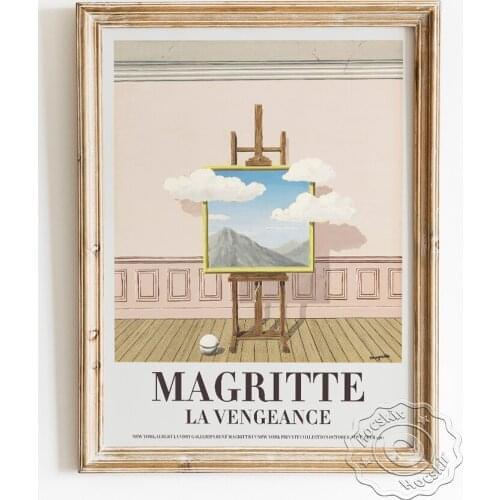 Rene Magritte Exhibition Surrealism Museum Poster, The Vengeance Gallery Collection Wall Picture, La Vengeance Home Decor Prints