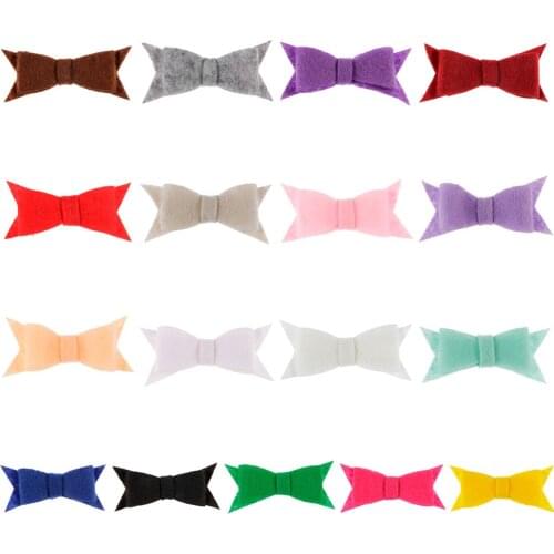 Yundfly 10pcs Chic Felt Bows For Kids Boutique Headbands Hairclips Lovely Handmade DIY Girls Headwear Hair Accessories