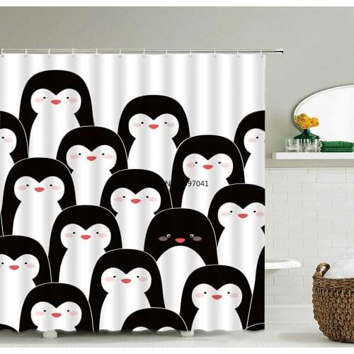 Cute Love Bear 3D Printed Shower Curtain Cartoon Polyester Fabric Bath Curtain for Bathroom Curtain Decoration Shower Curtains