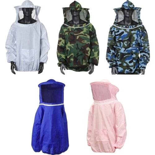 Beekeeping Protective Jacket Smock Suit Bee Keeping Sleeve Beekeeper Breathable Clothes Clothing Veil Dress With Hat Equip Suit