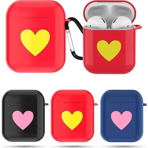 Protective Shell Case for AirPod 2 1 Cute Cartoon Heart Pattern Headphone Cover Durable Convenient Earphone Protective Case TPU