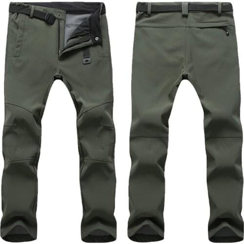 Women Men Fleece Warm Hiking Pants Outdoor Sport Camping Fishing Skiing Trekking Waterproof Windproof Durable Trousers X537D