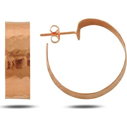 925 Sterling Silver Handmade Hoop Earrings, Rose Hoop Earrings, Made of 925 Sterling Silver