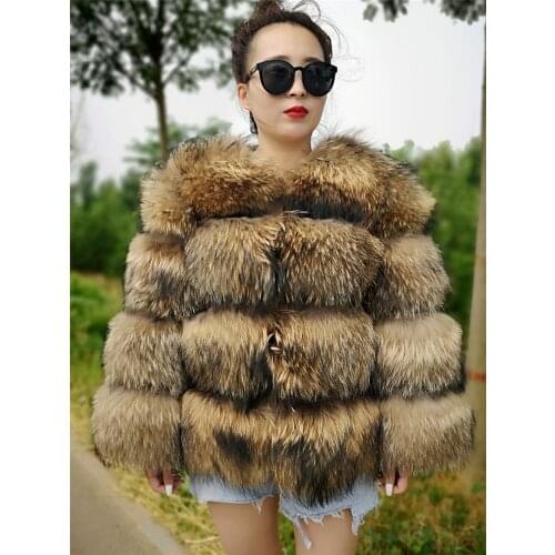 Raccoon Fur Jacket Women Real Fur Coat Natural Fur Winter Short Jacket Female Real Fur Vest Women 2020 NEW Arrival