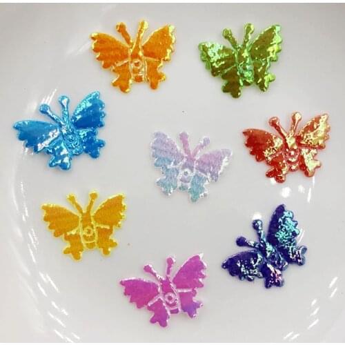 Mixed AB Cloth Butterfly Patches Glitter Clothing Appliques for Crafts Clothes Stickers Supplies DIY Bow Card Making 400Pcs K33