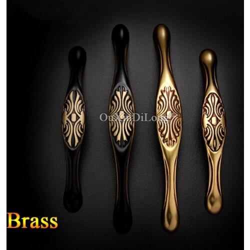 NEW 10PCS European Solid Brass Cabinet Pulls Handles Cupboard Wardrobe Drawer Kitchen Cabinet Handles & Knobs Furniture Hardware