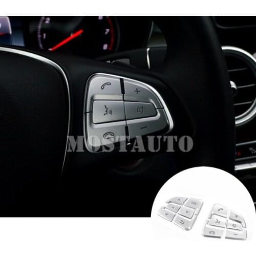 For Benz A-Class W176 Interior Steering Wheel Button Trim Cover 2016-2018 12pcs Car Accessories Interior Car Decor Car Trim