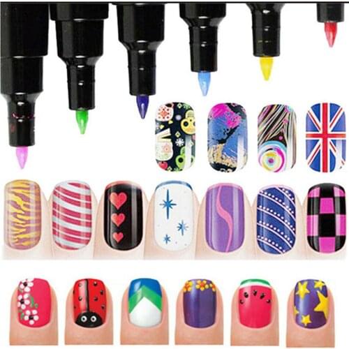 16 Colors/Set Nail Art Pen Set for 3D Nail Decoration Polish Pen Nail Design Drawing Tool Nail Art DIY Polish Pen Nail Art Tool