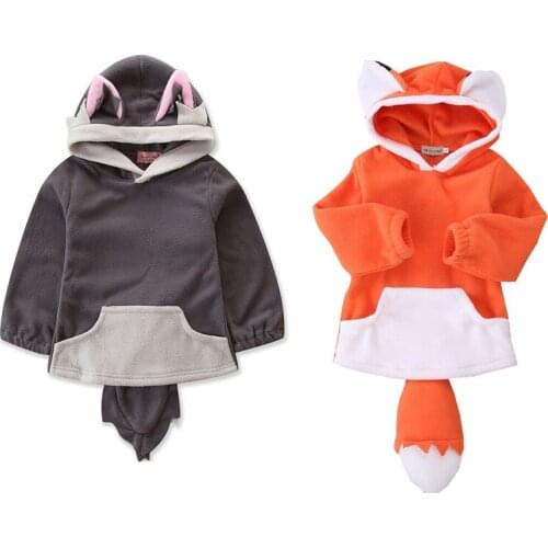 2019 Child Baby Boy Girl Jacket Outwear Coats Fox Hooded Kids Clothing Costume kawaii Children Outerwear new Cape Clothes