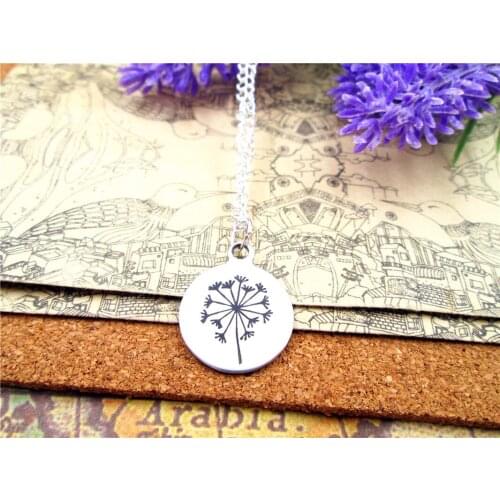 3pcs/lot Fashion stainless steel necklace "Dandelion" Charms Pendant necklace Jewelry Gift more style for choosing