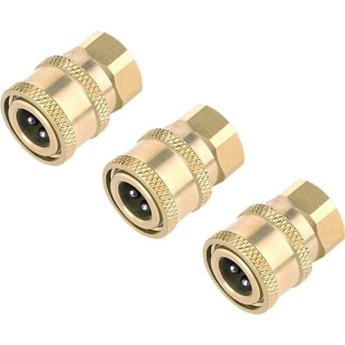 3 Pack Pressure Washer Coupler, Quick Connect Fittings 1/4 Inch Quick Coupler Female NPT Socket