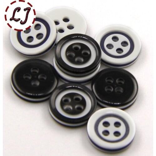 30PCS/LOT white black shirt Button 11mm resin button plastic summer style button sewing accessory scrapbooking