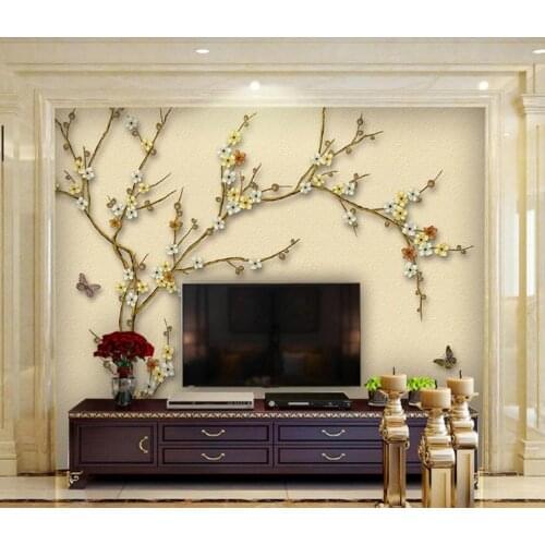 3D Wallpaper Magnolia hand-painted brushwork flowers and birds Mural Living Room TV Background Wall Wallpaper Home Decoration
