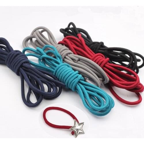 5MM 3Meter/lot Colorful Elastic Rubber Elastic Band Cord Bracelet String Rubber Rope For DIY Jewelry Hair Accessories