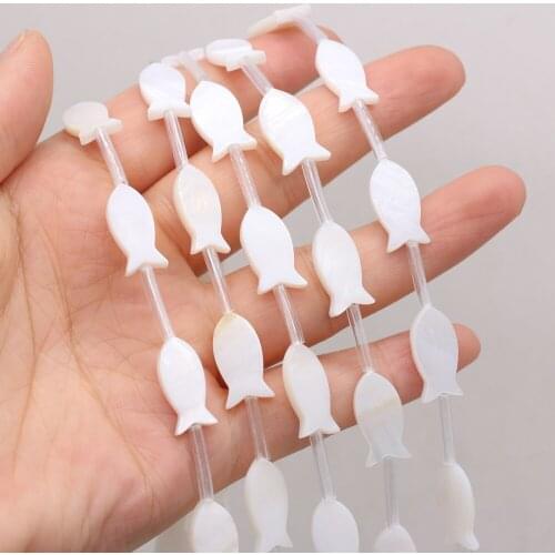 Natural Freshwater Shell Fish Shaped Beaded DIY Cute Bracelet Necklace Earring Jewelry Making Beads 6x12mm-15pcs/each