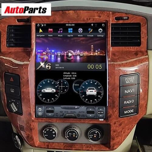 12.1 Inch Tesla Style PX6 Android 9 4G-64GB Screen Car Radio GPS Navigation For NISSAN PATROL 5 Y61 Head Unit Multimedia Player