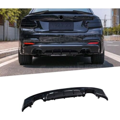 PP Car Rear Bumper Lip Spoiler Diffuser for BMW 2 Series F22 M sport 2014-2017 Rear Diffuser Gloss Black Rear Bumper Diffuser