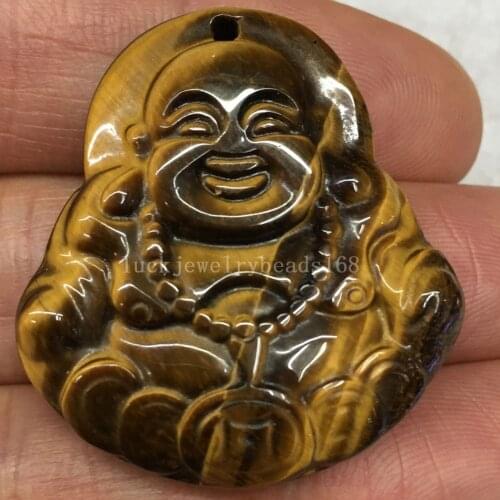 Free Shipping Fashion Jewelry 34x38x8mm Tiger Eye Buddha Women Men Pendant bead C6697