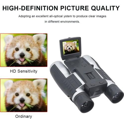 2" LCD Digital Binoculars with Camera 1080P 12X Zoom Long Range Recording Video Photo for Bird Watching Hunting Outdoor Camping