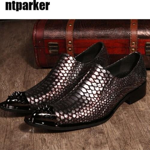 Ntparker Personalized Formal Men Shoes Fashion Banquet Man Leather Dress Shoes Business Oxford Shoes for Men , EU38-46