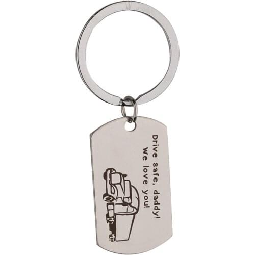 Oeinin Creative Keychain Man Drive Safe Daddy We Love You Key Chain Bag Boy Letter Color Key Ring Zinc Alloy Accessories Brelok