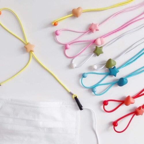 Candy color peach heart five-pointed star masking chain anti-lost rope hanging neck