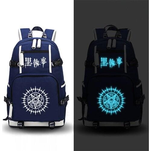 Anime Black Butler Ciel Cosplay Printing Laptop Bags Canvas Fashion Rucksack School Backpacks for Teenage Girls Mochila Feminina