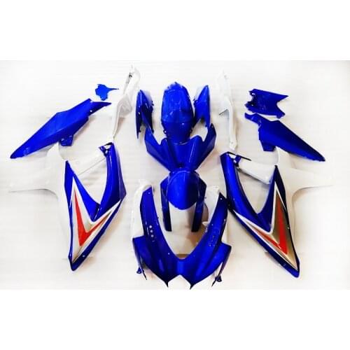 100% Fit Injection Molding Fairing kit for SUZUKI GSXR 600 750 2008 2009 2010 Blue White Fairings 2007+2008