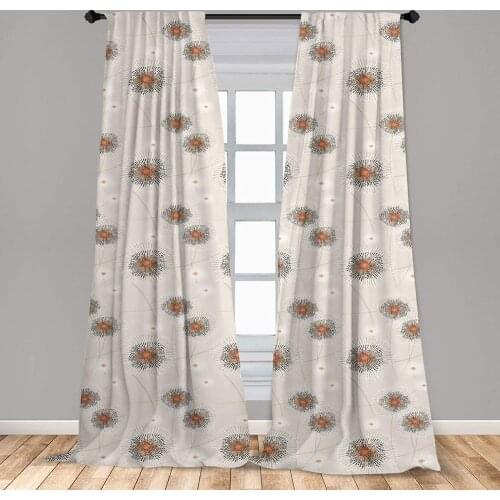 Cream Curtains Dandelion with Soft Abstract Colors Blooming Nature Elements Spring Season Window Curtains for Living Room