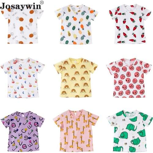Josaywin Summer T-shirt Baby Boys Girls T-shirt Print Cotton Kids Tshirt Short Sleeve Boy T Shirt Tee Top Childrens Clothing