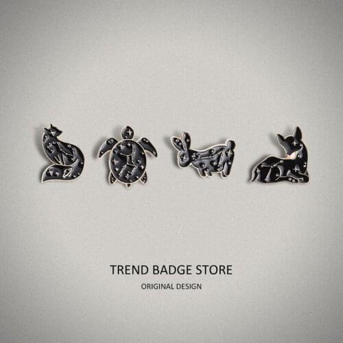 Punk Style Animal Brooch Creative Cartoon Rabbit Seven Ladybird Modeling Badge Pins Metal For Backpack