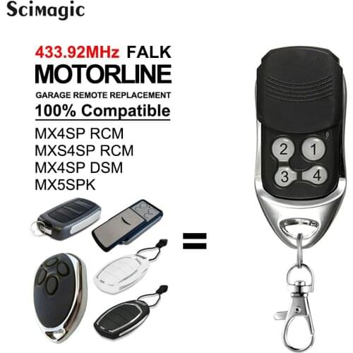 Motorline MX4SP DSM RCM Remote Control Rolling Code 4 Channel 433.92 MHz Gate Control Garage Command
