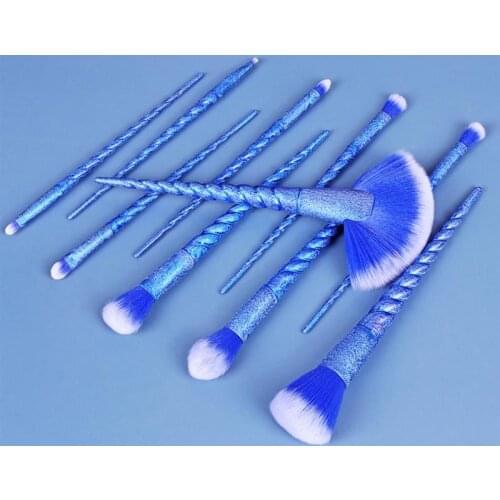 7/10PCS Unicorn Makeup Brushes Set Spiral Handle Foundation Powder Blush Eyeshadow Concealer Lip Eye Pencil Cosmetic Beauty Tool