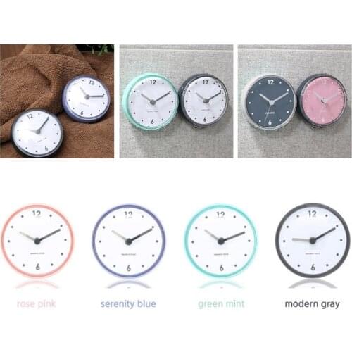 W3JE Bathroom Waterproof Wall Hanging Suction Cup Clock Simple Design Wall Watch for Home Bedroom Living Room Decorations
