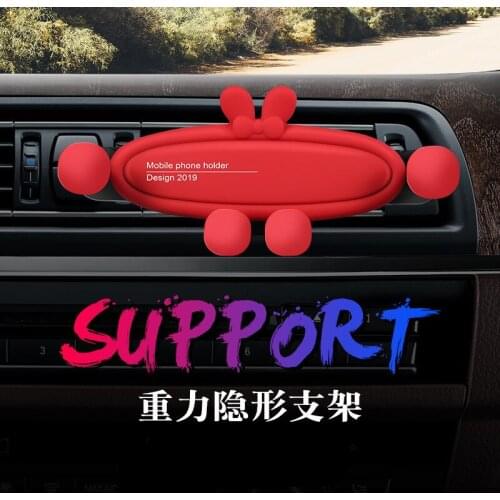 New Arrival Car Phone Holder Air Vent Bracket Silicon Body Anti Slip Stable Apply 4.0" to 6.5" Phone Black Red Easy Put in