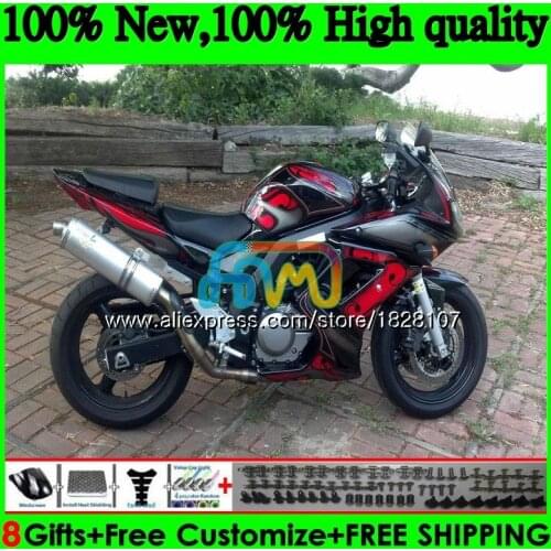 Black red hot SV1000S For SUZUKI SV650 1000 SV 650S 1000S 47BS.22 SV650S 03 04 05 06 07 08 2003 2004 2005 2006 2007 2008 Fairing