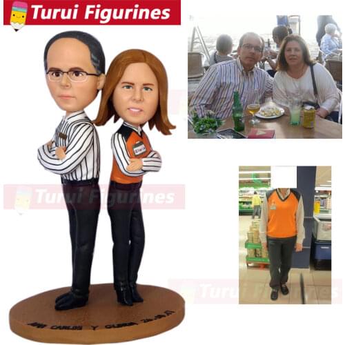 Personalized bobble head figures custom bobblehead figurines dolls husband & wife bobble head clay figures sculpture gifts statu