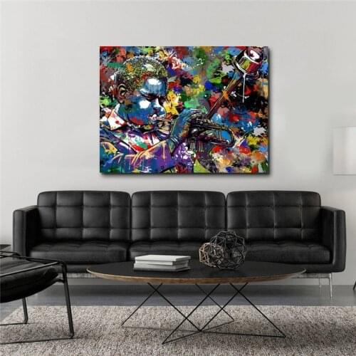 Graffiti Poster Jazz Posters and Prints Canvas Painting Wall Art Picture for Living Room Painting Wall Home Painting Decoration
