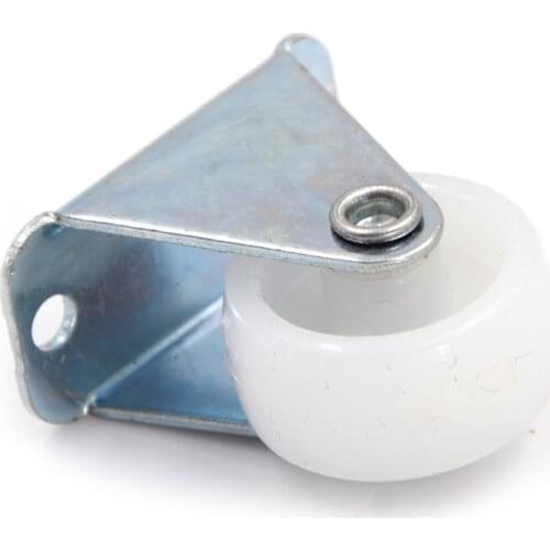 4pcs Plastic Furniture Trolley Iron Top Plate Silent Pvc Fixed Caster Wheel 1/1.5/2 Inch Dia 2color