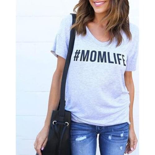 Maternity letter print simple T-shirt