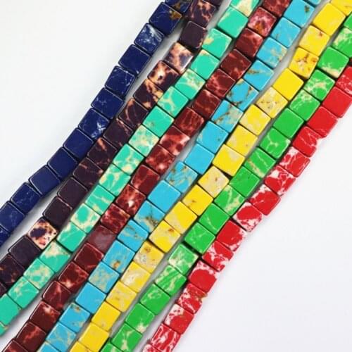 Multicolor Imperial Emperor Stone Charms Cube Natural Stones Diy Bead 8mm Loose Beads For Jewellery Making Findings 15inch B3258